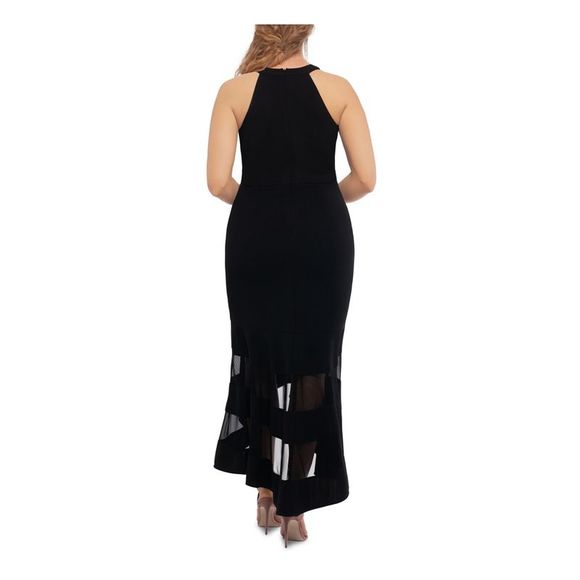 XSCAPE Womens Black Sleeveless V Neck Below The Knee Formal Hi-Lo Dress Plus 16W - Picture 2 of 2